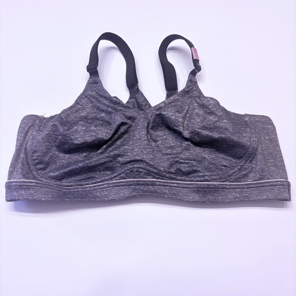 Cacique Unlined Lounge Bra Womens 42B GrayMarl Heathered Wireless Comfort NEW‎